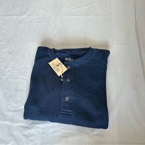 RedHead Men's Navy Crewneck Henley Sweater